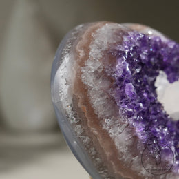 Heart Shape Amethyst Cluster Calcitewith