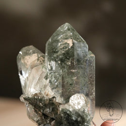 喜馬拉雅白水晶綠幽靈金髮晶共生