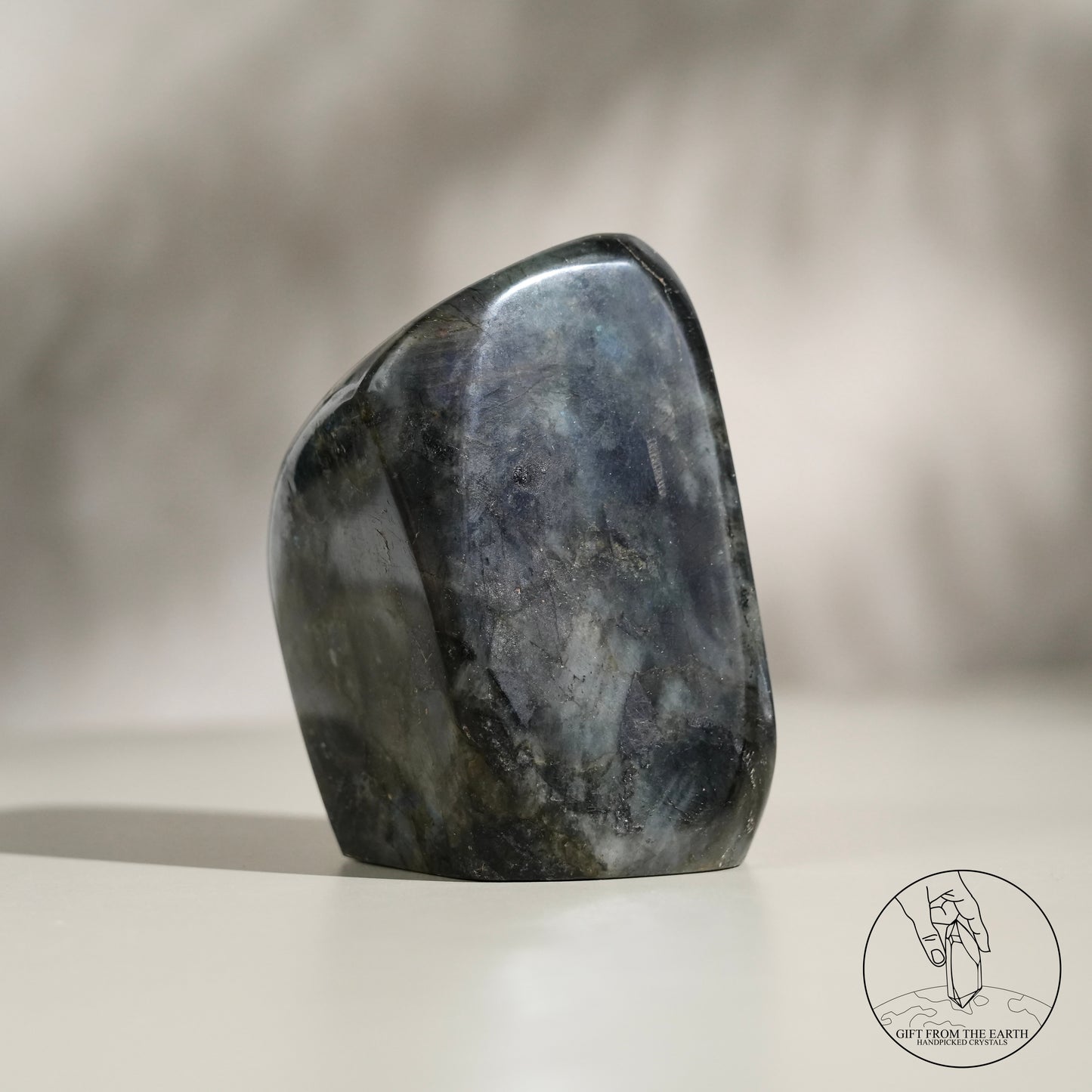 Double-sided flash purple-yellow labradorite