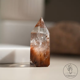 紅黃兔毛水晶柱