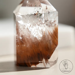 紅黃兔毛水晶柱