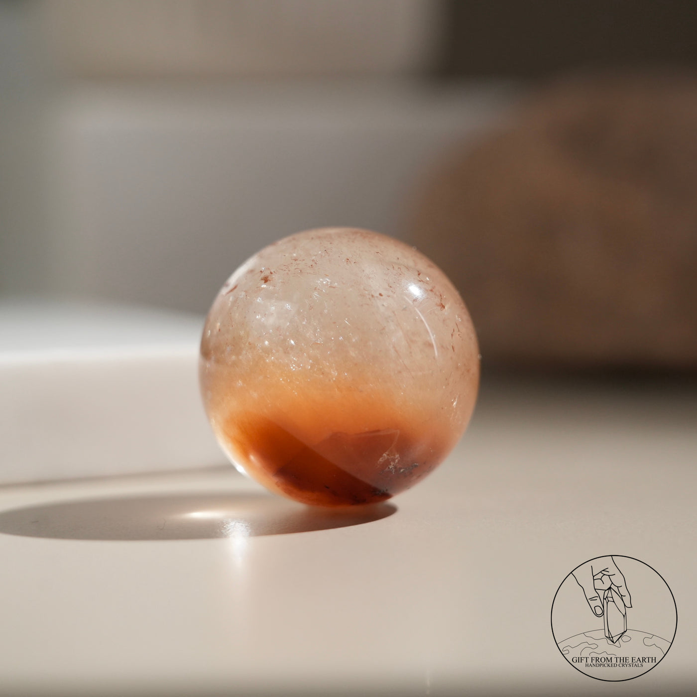 紅黃兔毛水晶球