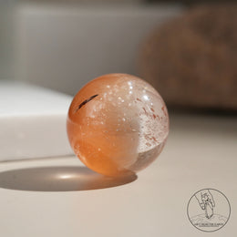 紅黃兔毛水晶球