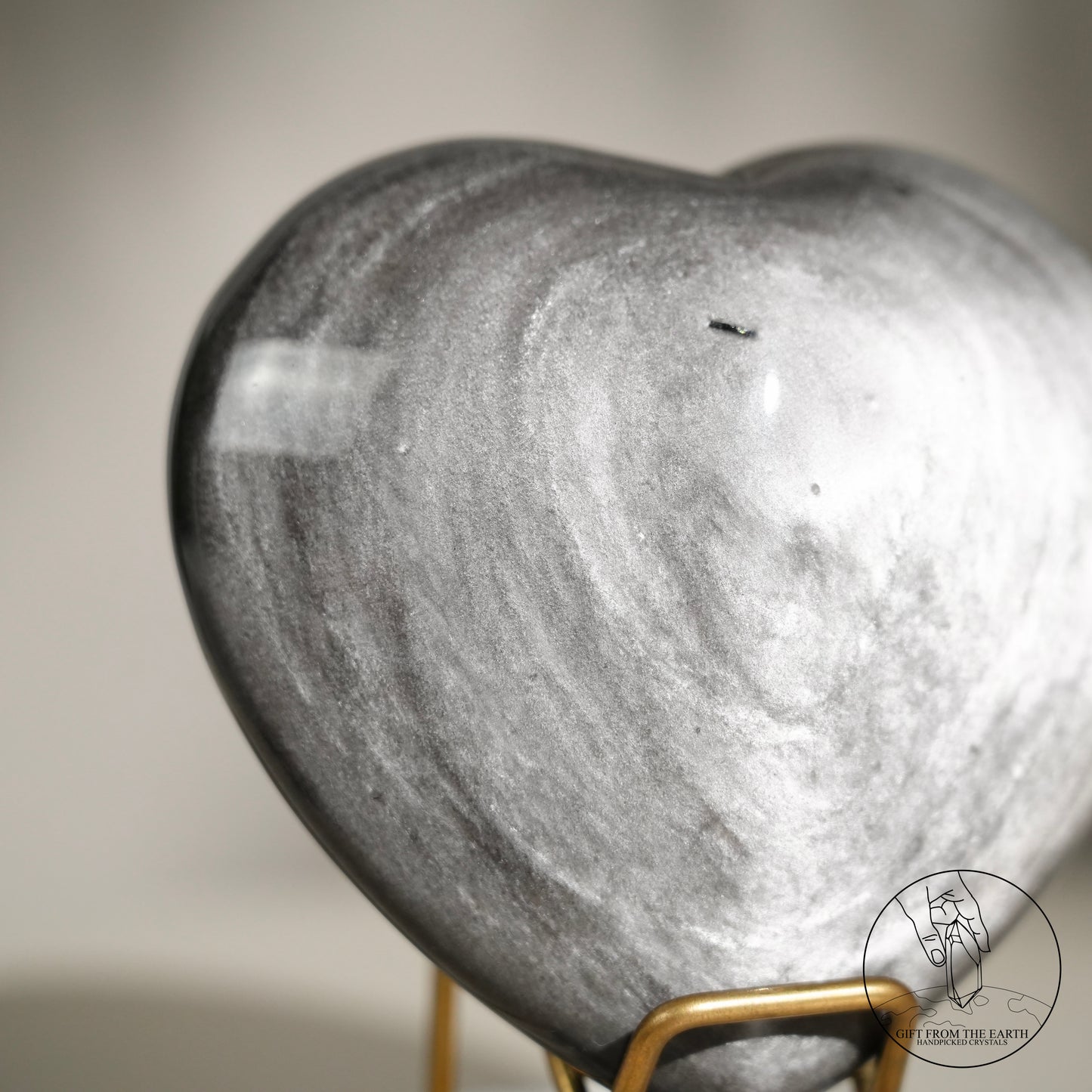 Golden obsidian heart