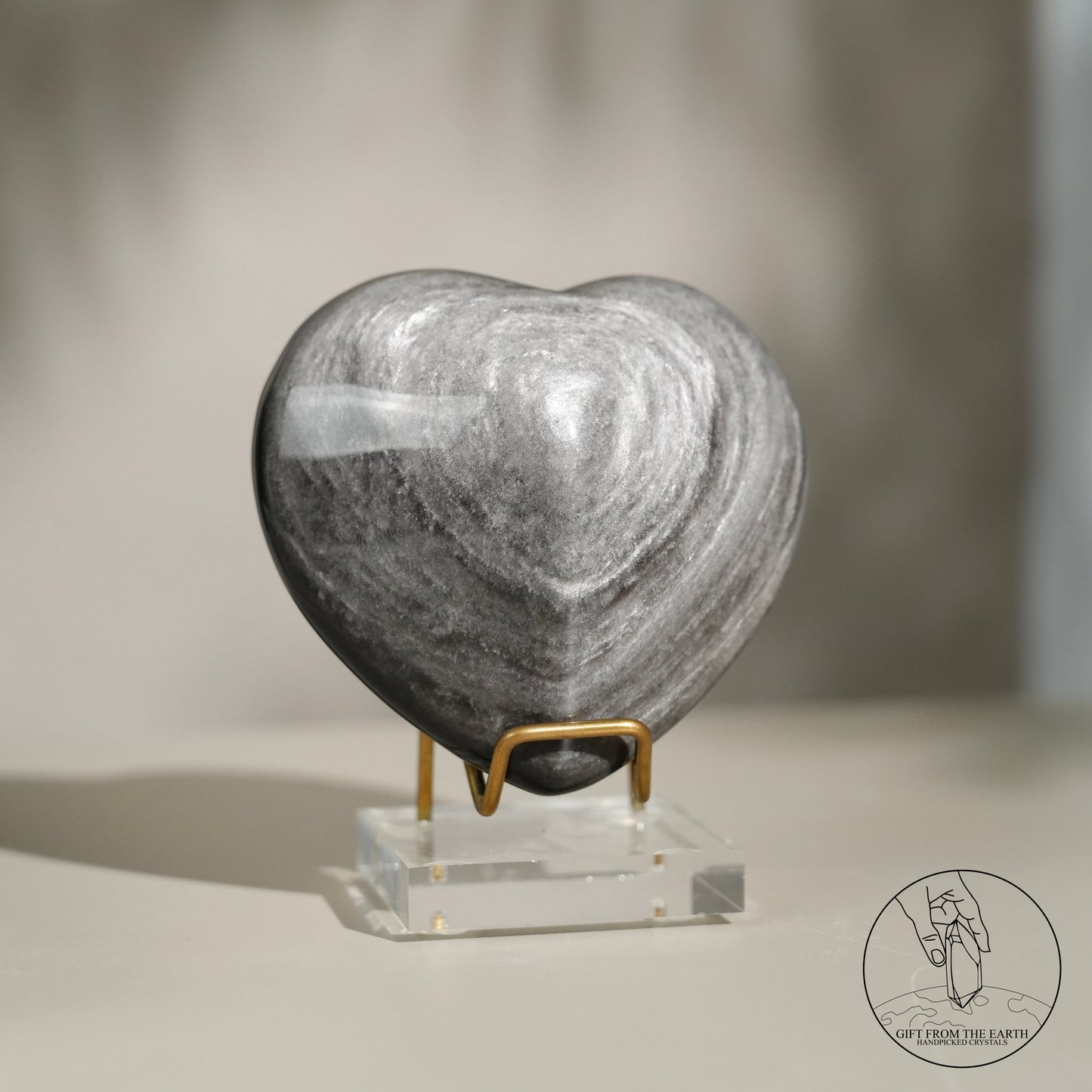 Golden obsidian heart