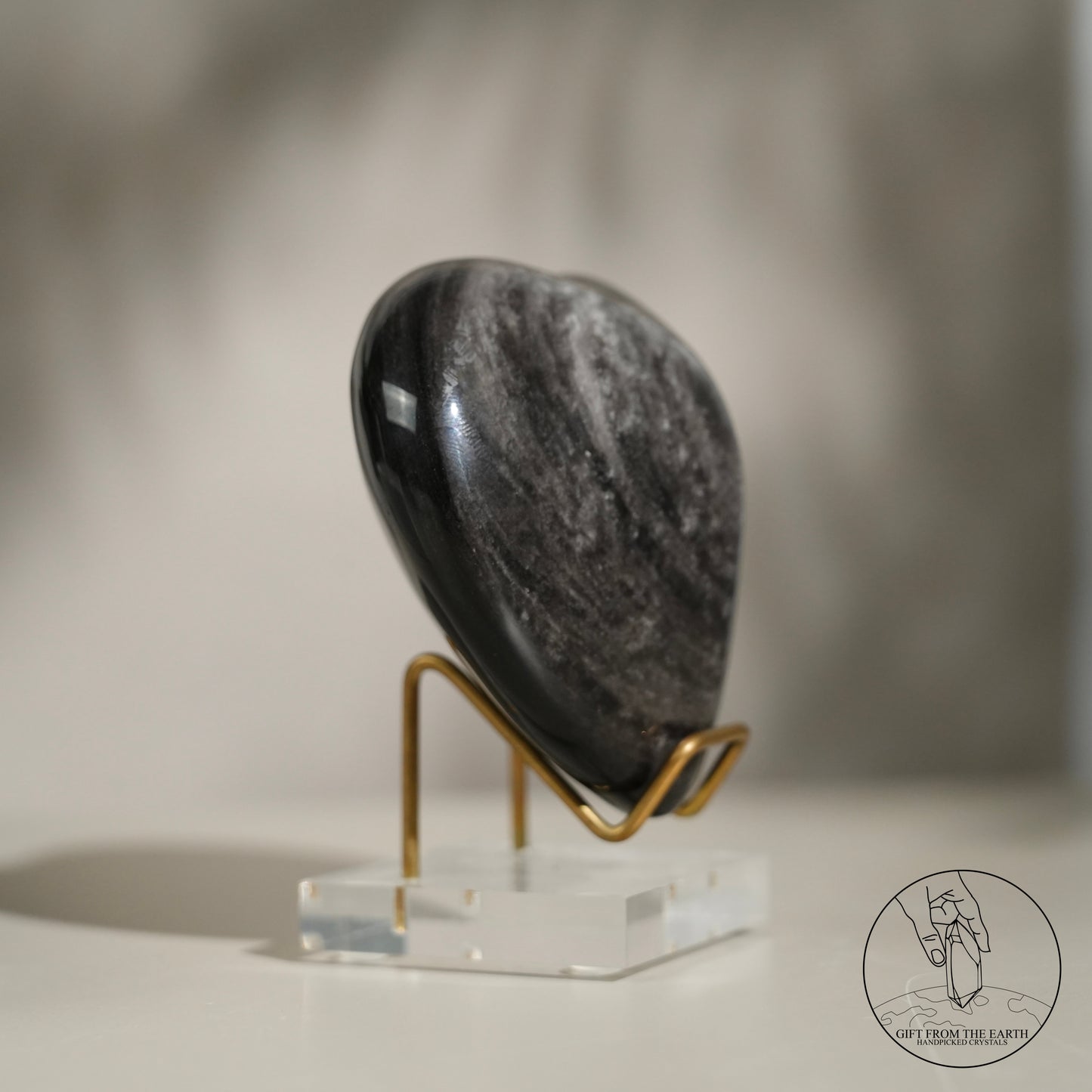 Golden obsidian heart