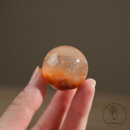 紅黃兔毛水晶球