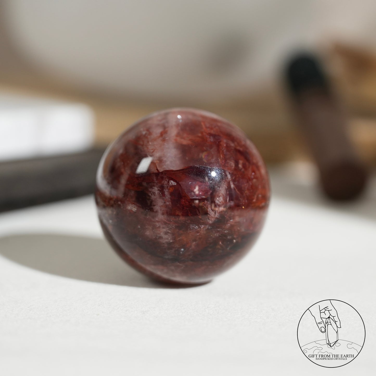 Fire quartz sphere