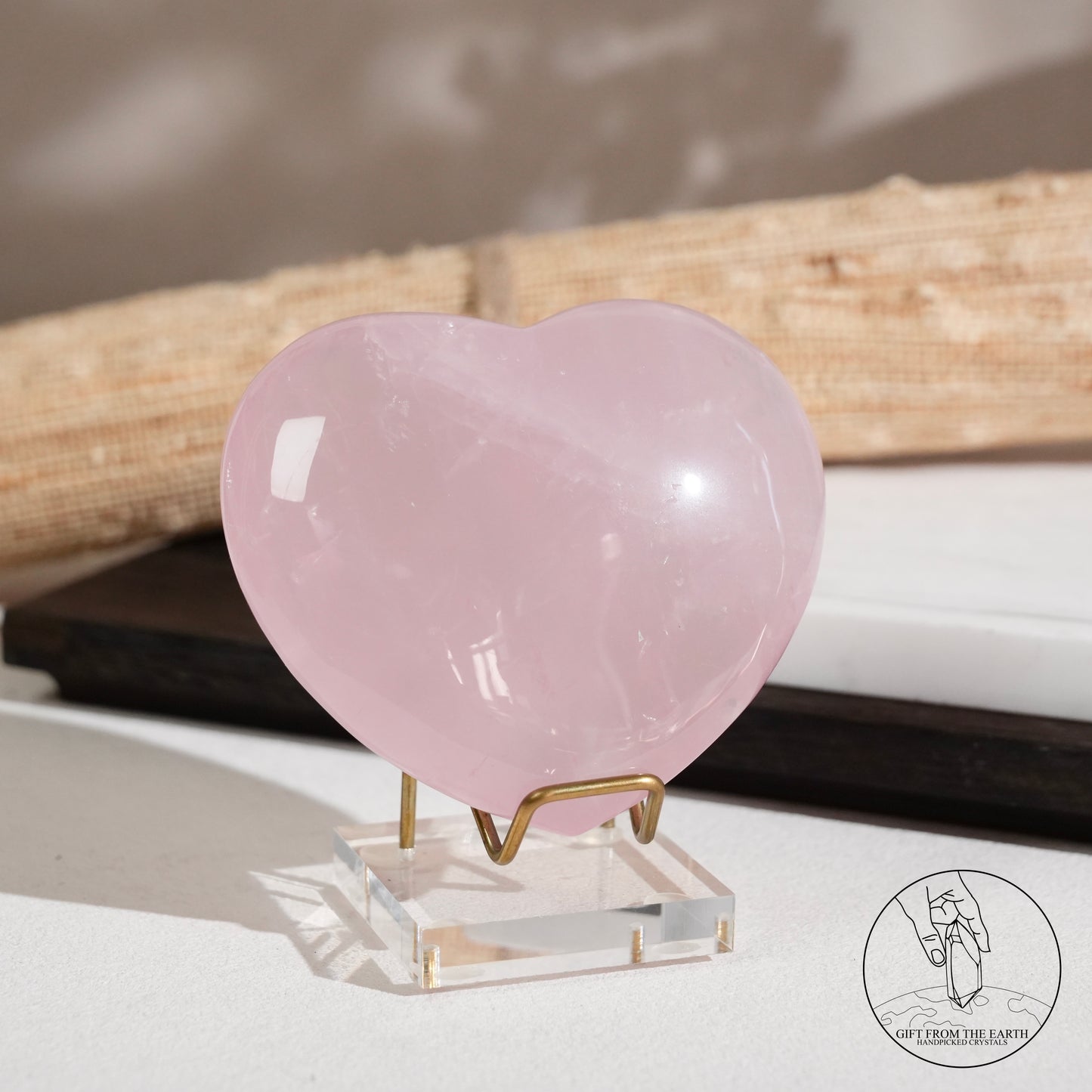 莫桑比克星光粉晶心