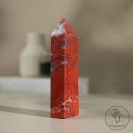 紅碧玉柱白水晶共生