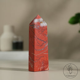 紅碧玉柱白水晶共生
