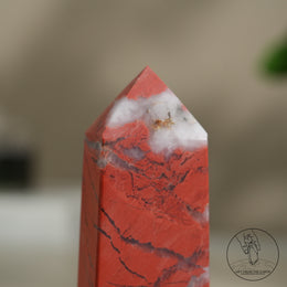 紅碧玉柱白水晶共生