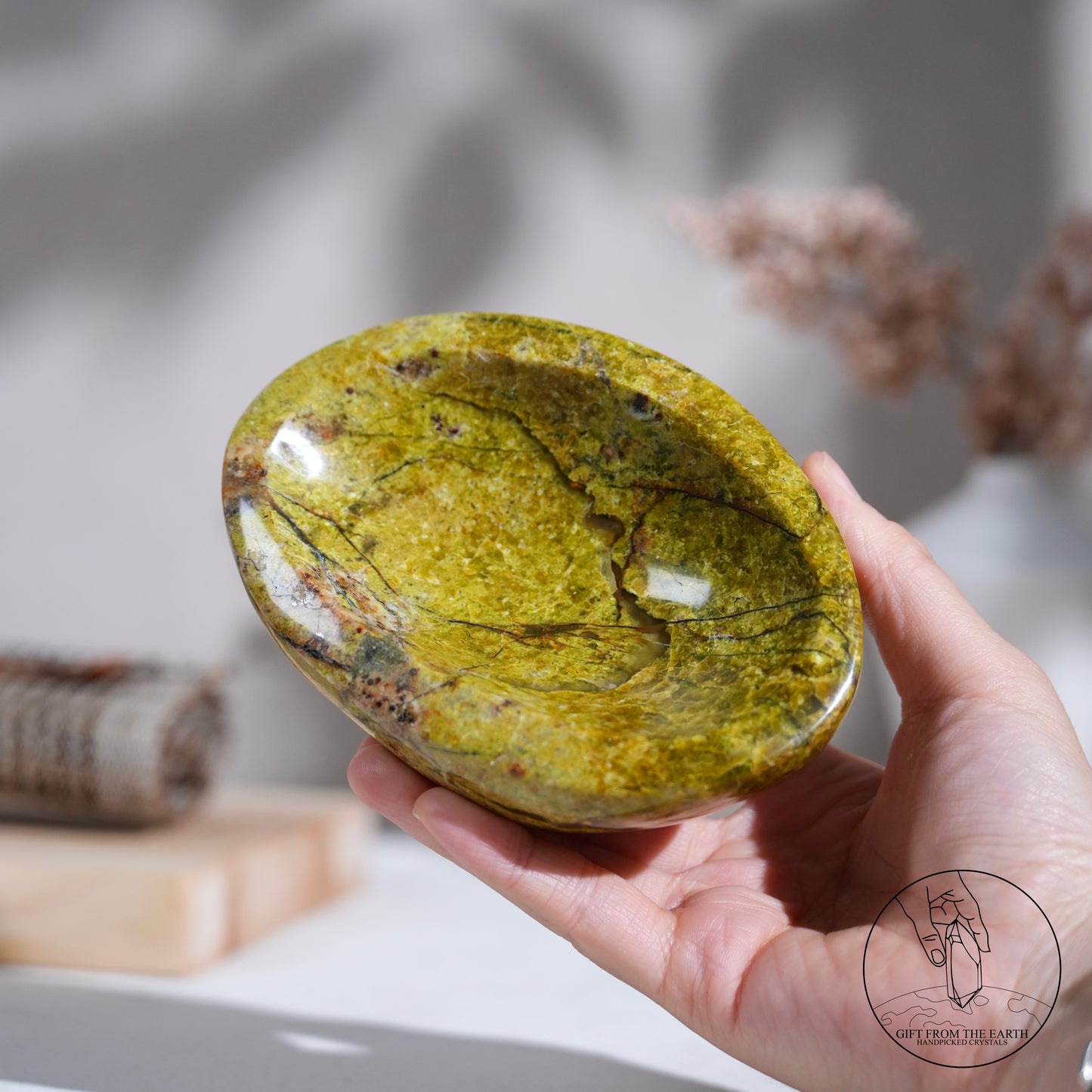Green opal bowl