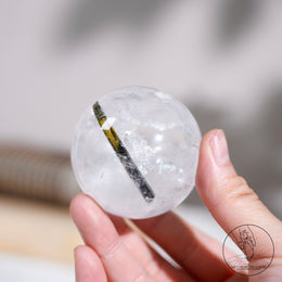 綠碧璽白水晶球