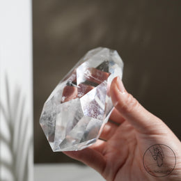 多面切割雙尖白水晶