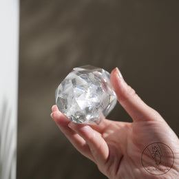 多面切割雙尖白水晶