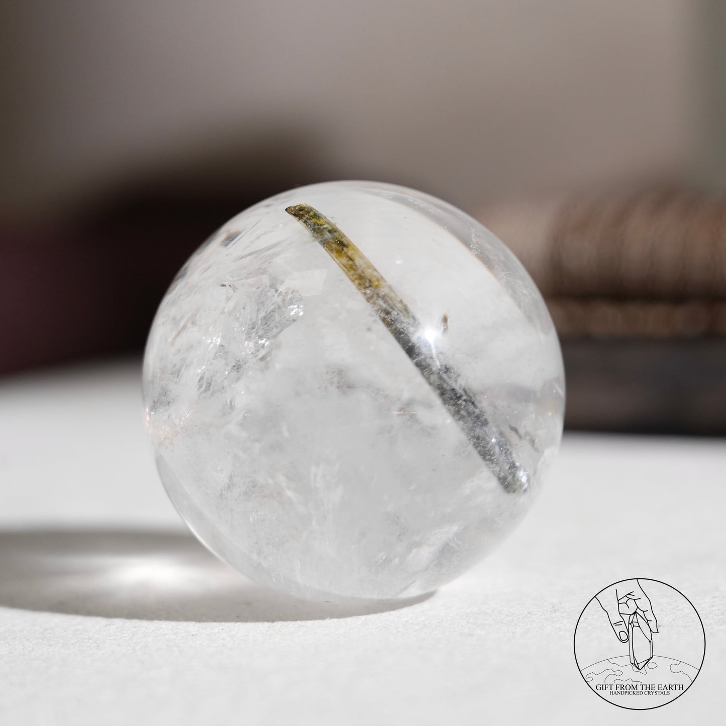 綠碧璽白水晶球