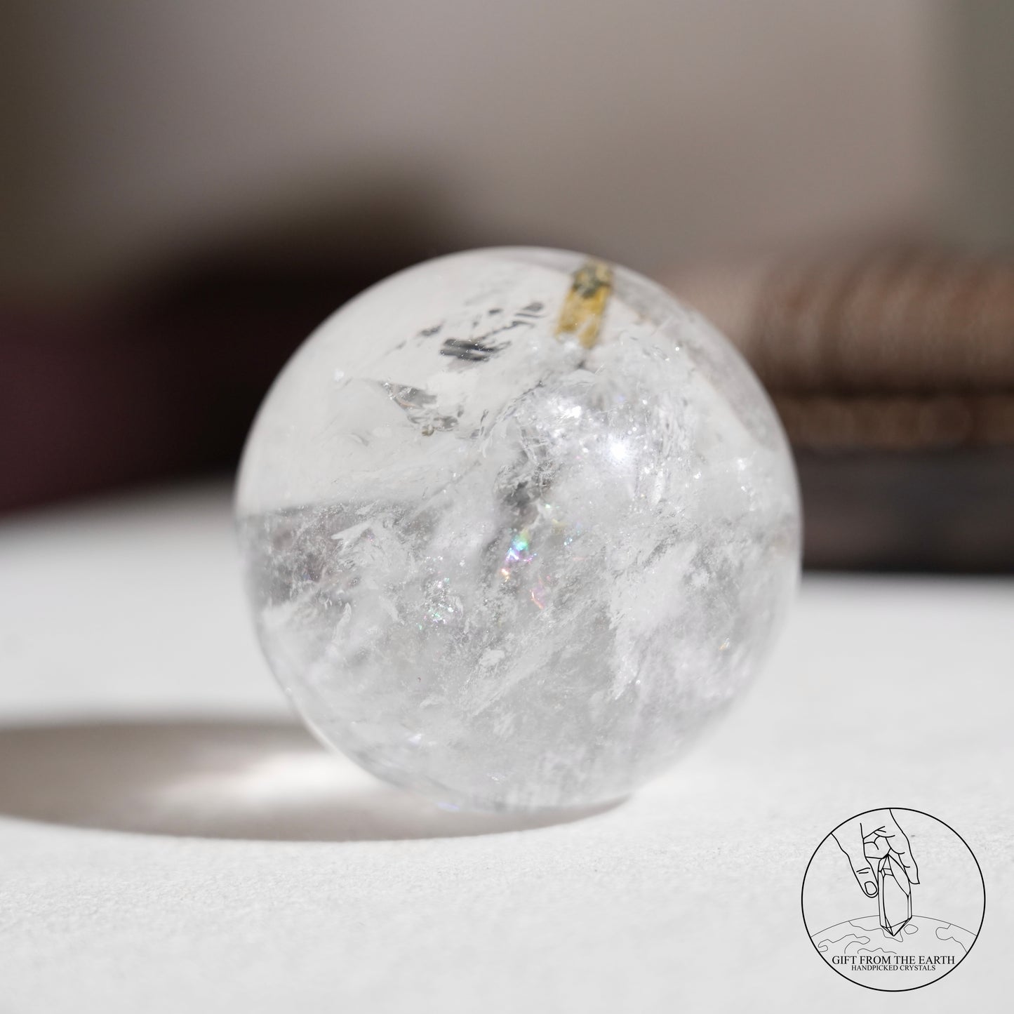 綠碧璽白水晶球