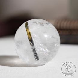綠碧璽白水晶球