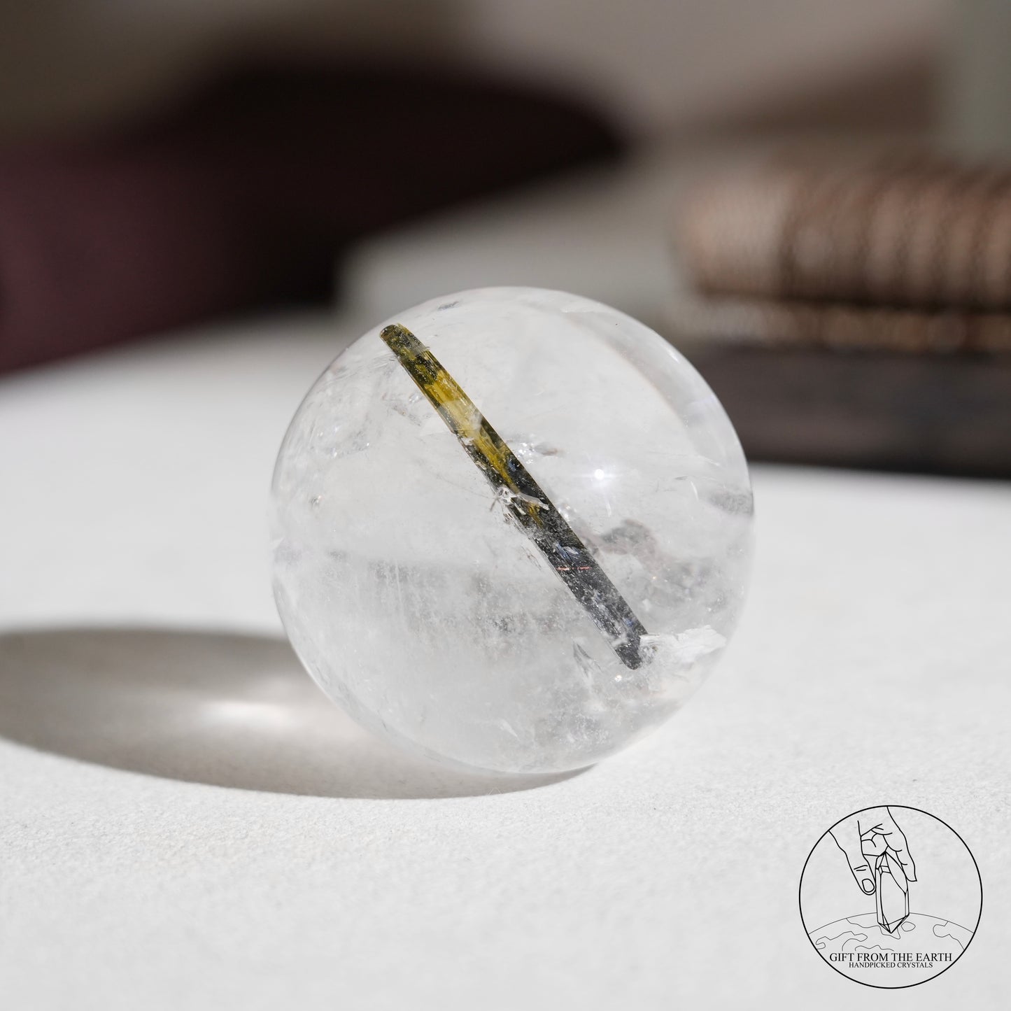 綠碧璽白水晶球