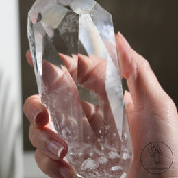 多面切割雙尖白水晶