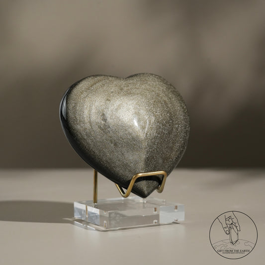 Golden obsidian heart