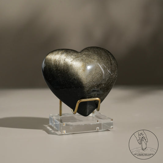 Golden obsidian heart