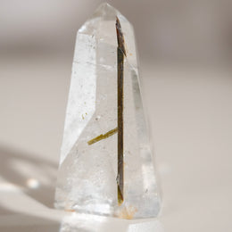 綠碧璽白水晶柱