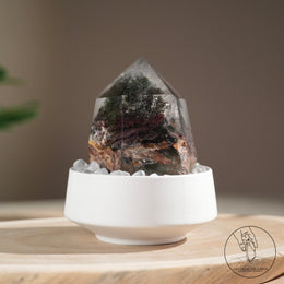 半打磨紅綠千層幽靈水晶