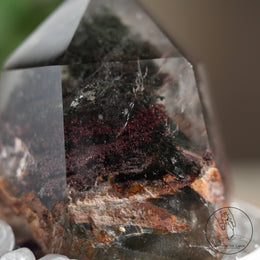 半打磨紅綠千層幽靈水晶