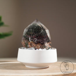 半打磨紅綠千層幽靈水晶
