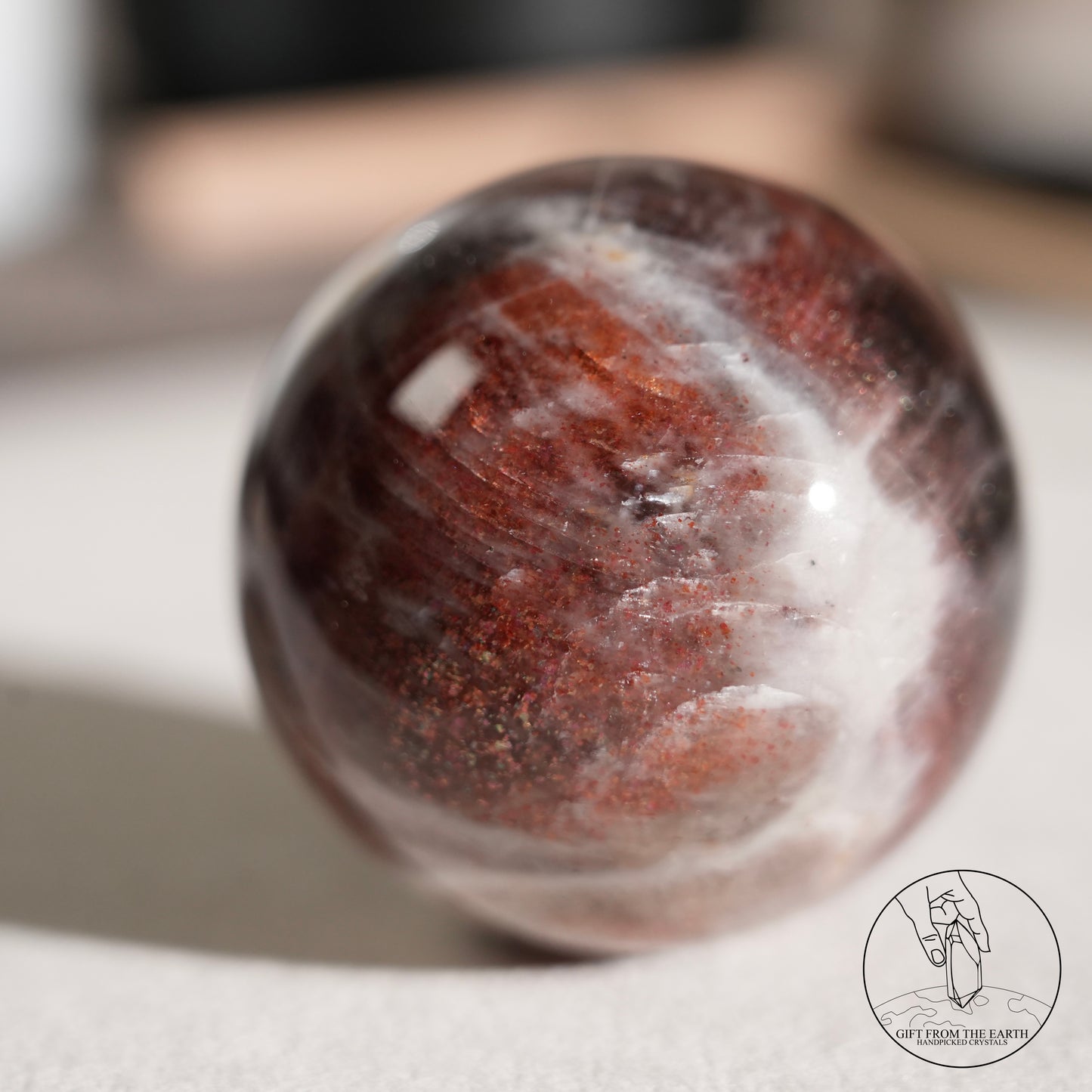 Golden sunstone sphere