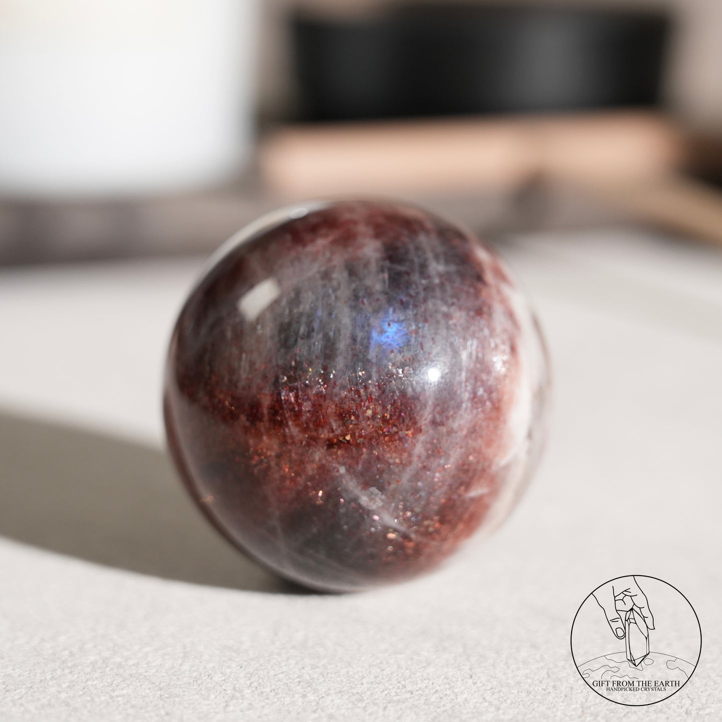 Golden sunstone sphere