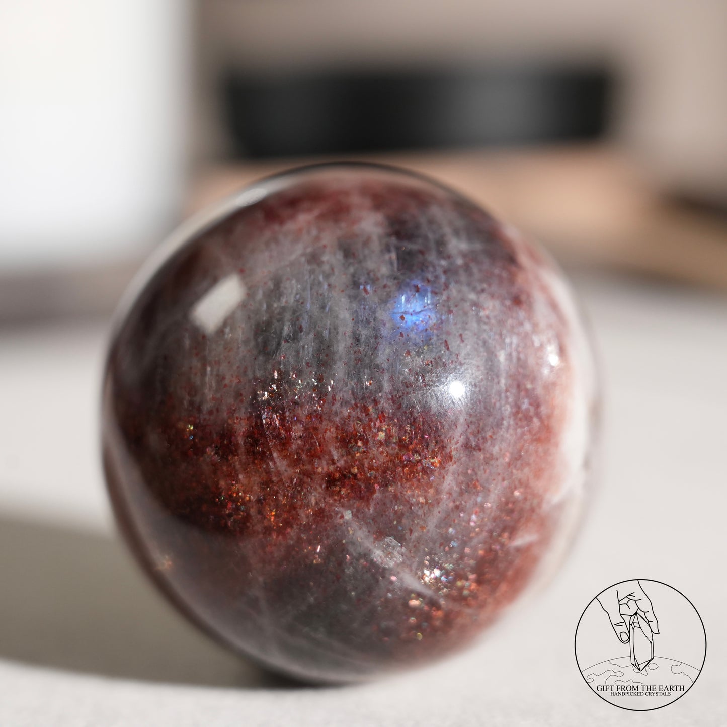 Golden sunstone sphere