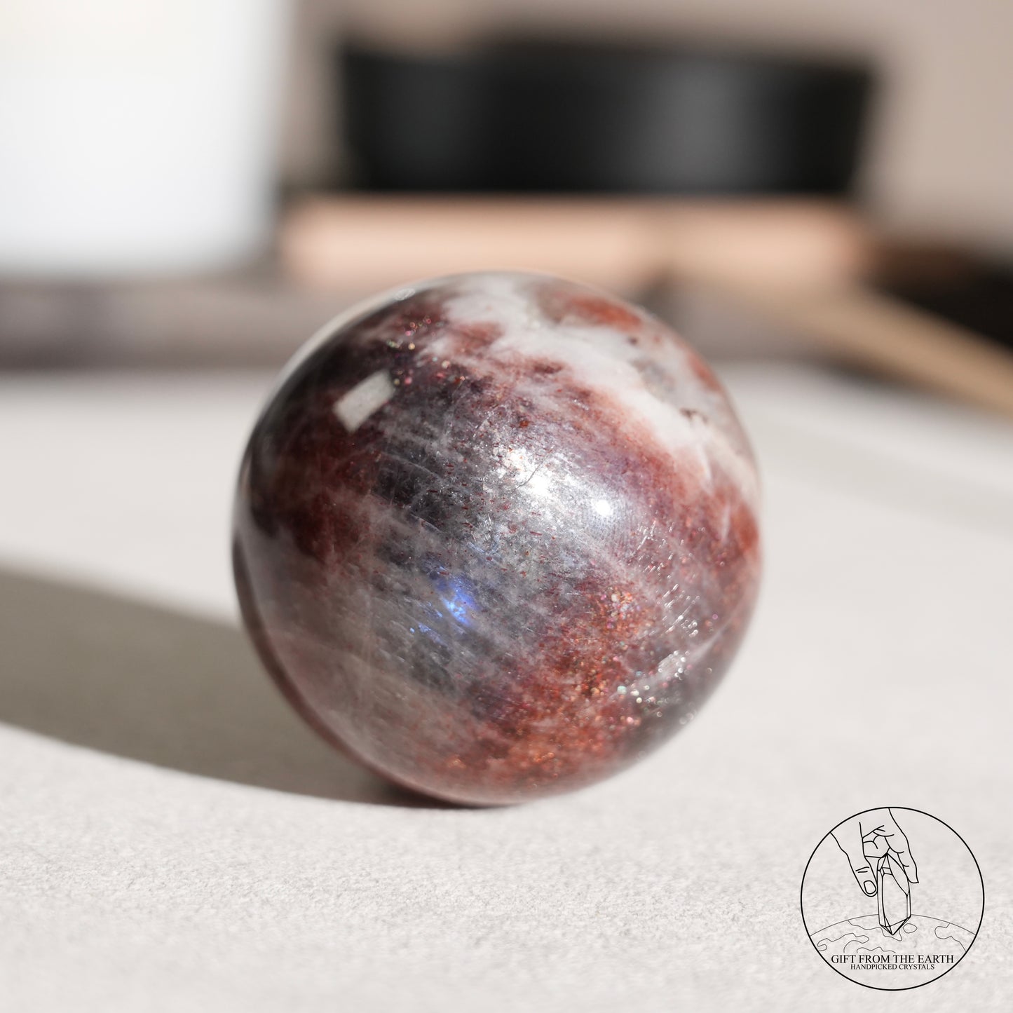 Golden sunstone sphere
