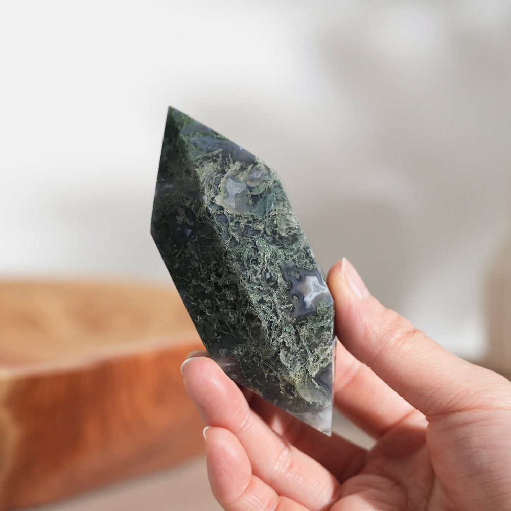 Double Terminated Moss Agate