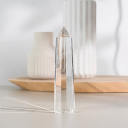 藍針白水晶柱