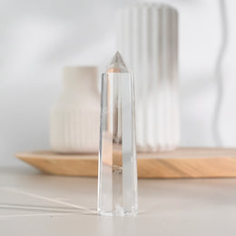 藍針白水晶柱