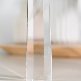 藍針白水晶柱