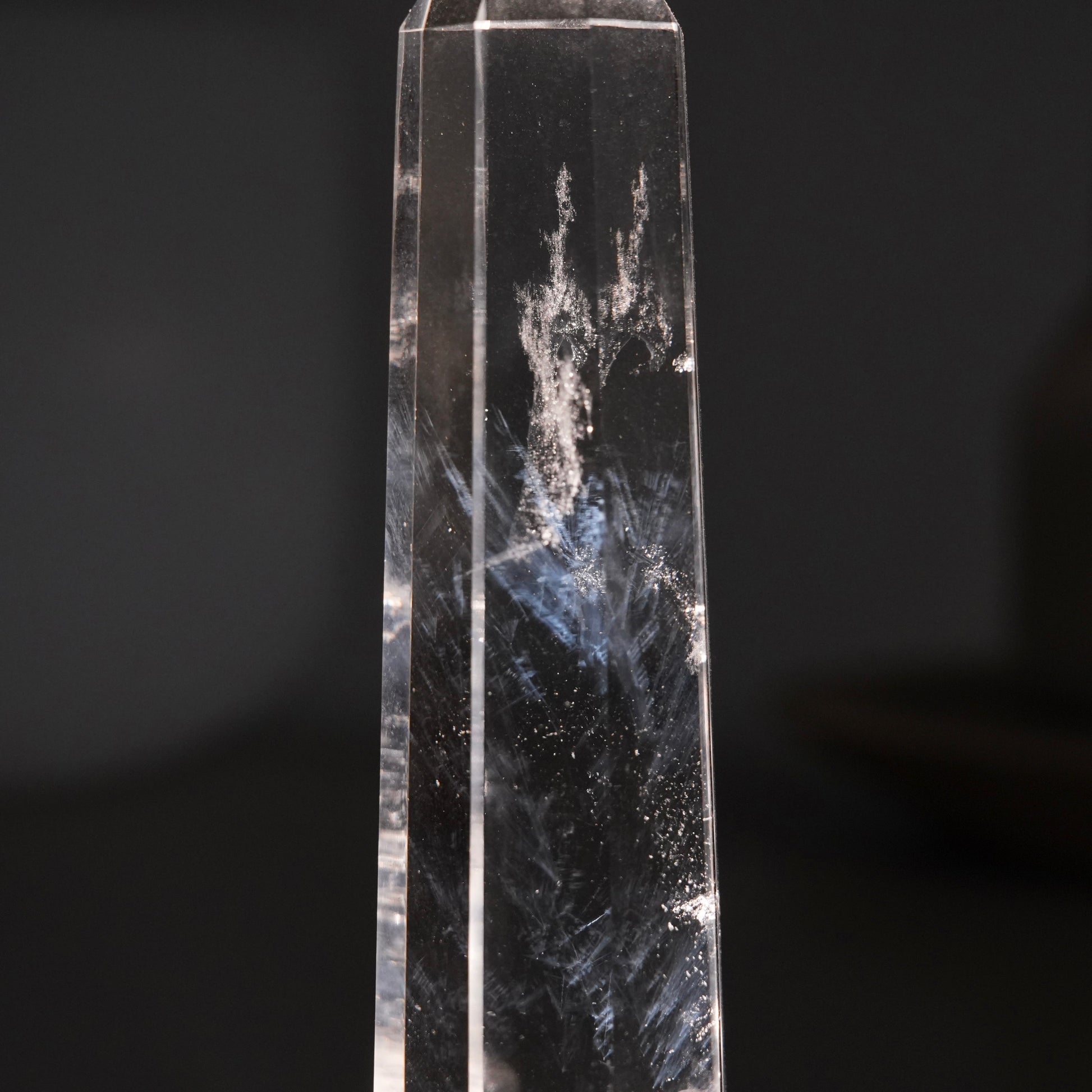 藍針白水晶柱